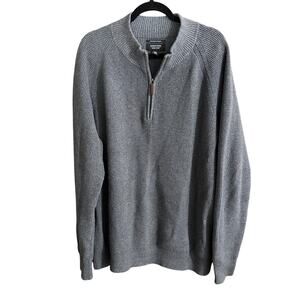 Nordstrom Men's sz XXL Ribbed Quarter zip Pullover Cotton Cashmere Blend sweater